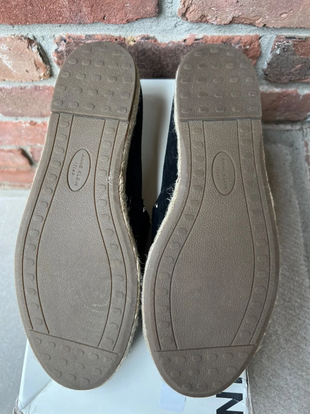Anne Klein Black Suede Espadrilles Size 8.5 Medium
